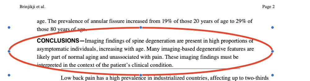 👉 Systematic literature review of imaging features of
spinal degeneration in asymptomatic populations