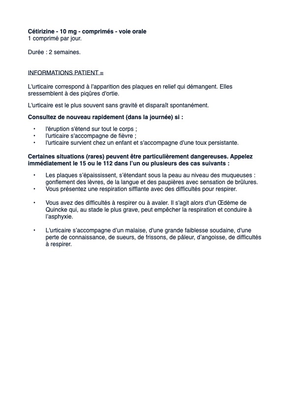 ordonnance-type-urticaire-aigue