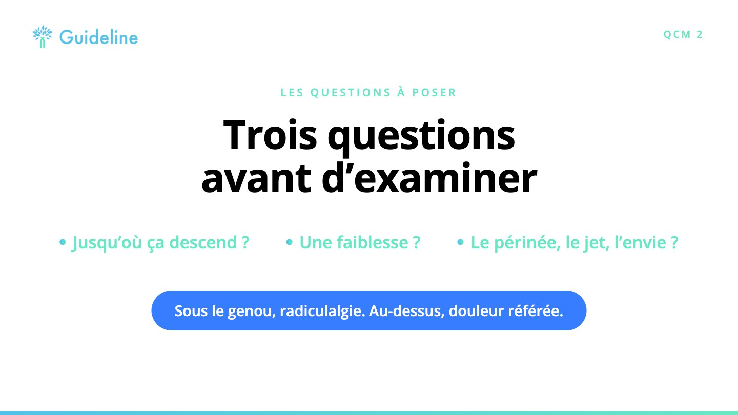Slide de synthèse QCM 2