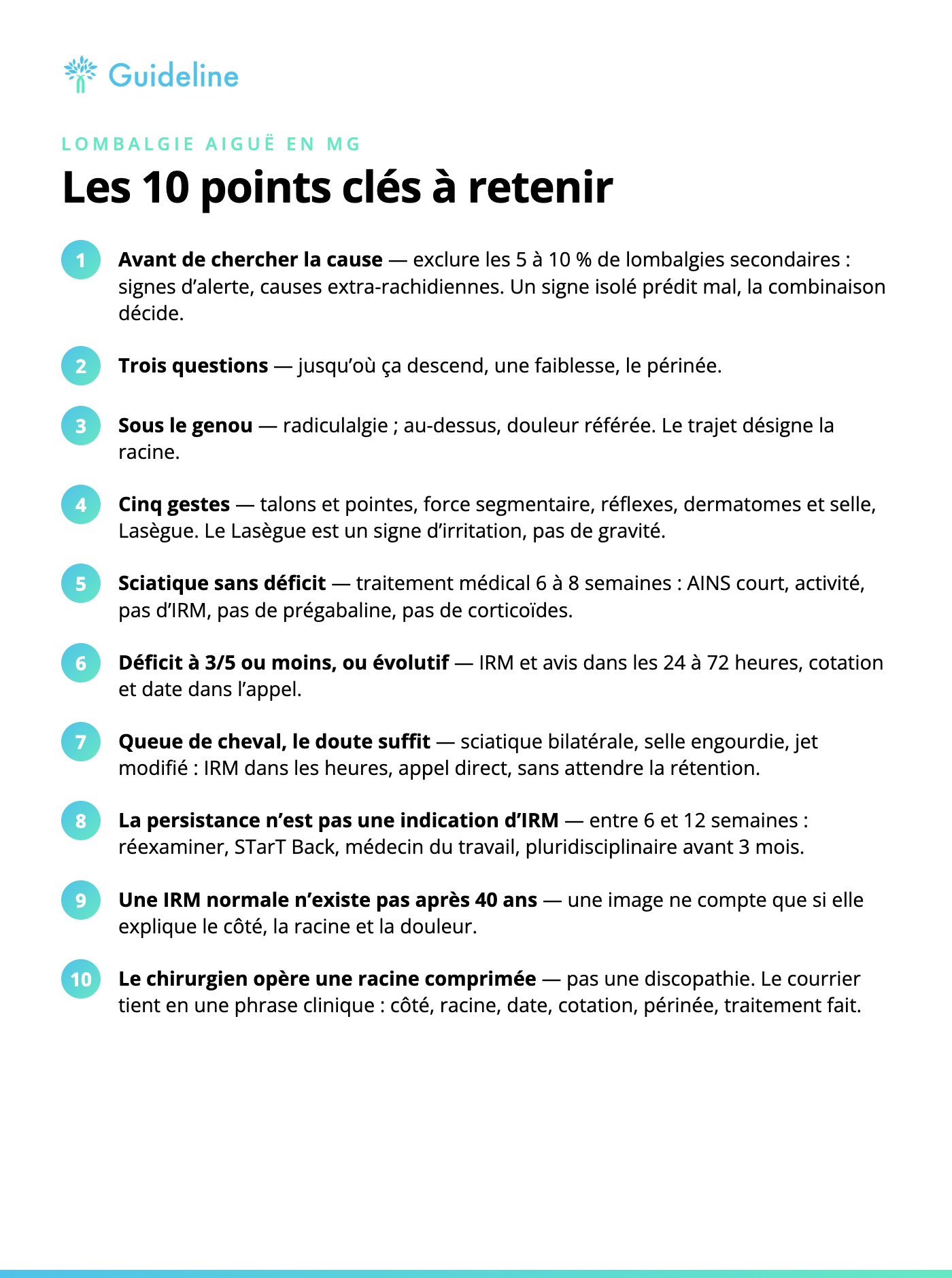 Les 10 points clés