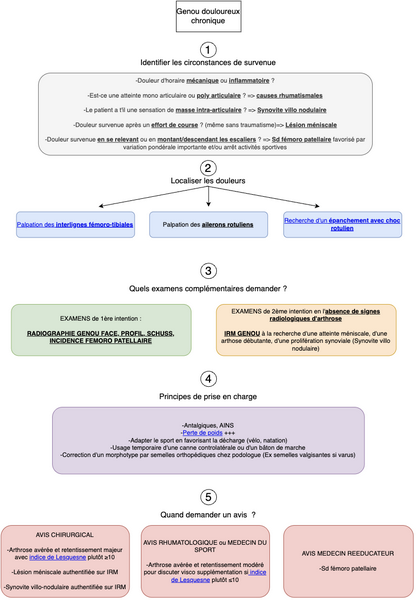 Conduite à tenir devant un genou douloureux chronique
