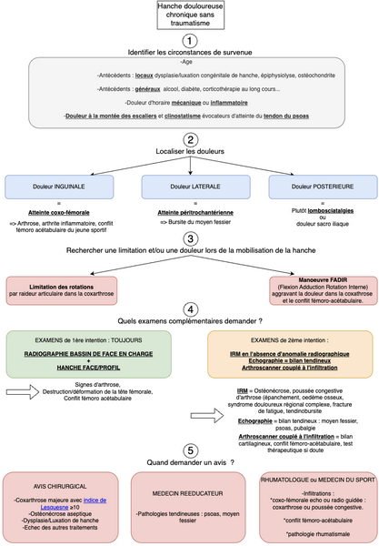 Conduite à tenir face à une hanche douloureuse chronique sans traumatisme