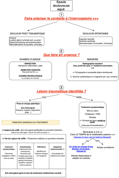 Conduite à tenir en cas d'épaule douloureuse aiguë