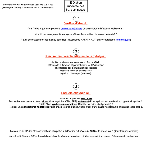 Augmentation modérée des transaminases 