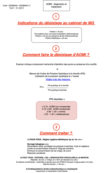 AOMI diagnostic et traitement