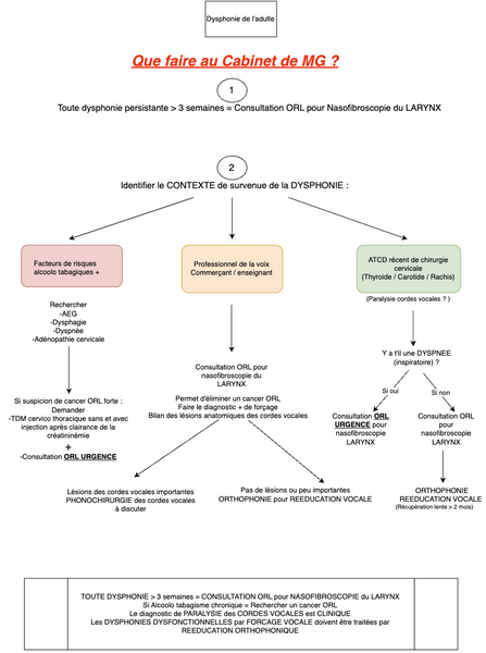 Conduite à tenir en cas de Dysphonie de l'adulte