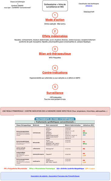 Sulfasalazine : fiche de surveillance 