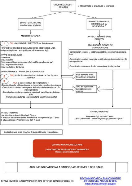 Conduite à tenir en cas de Sinusite aiguë de l’adulte