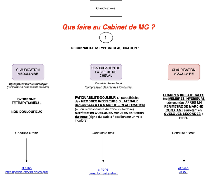 Conduite à tenir en cas de Claudications