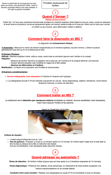 Pronation douloureuse de l'enfant