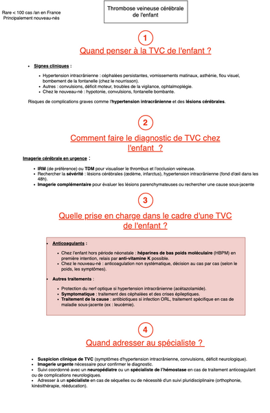 Thrombose veineuse cérébrale de l'enfant