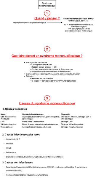 Syndrome mononucléosique