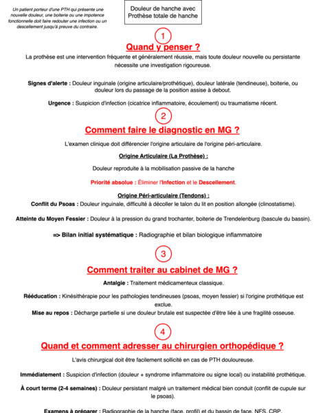 Douleur de hanche sur Prothèse totale de hanche